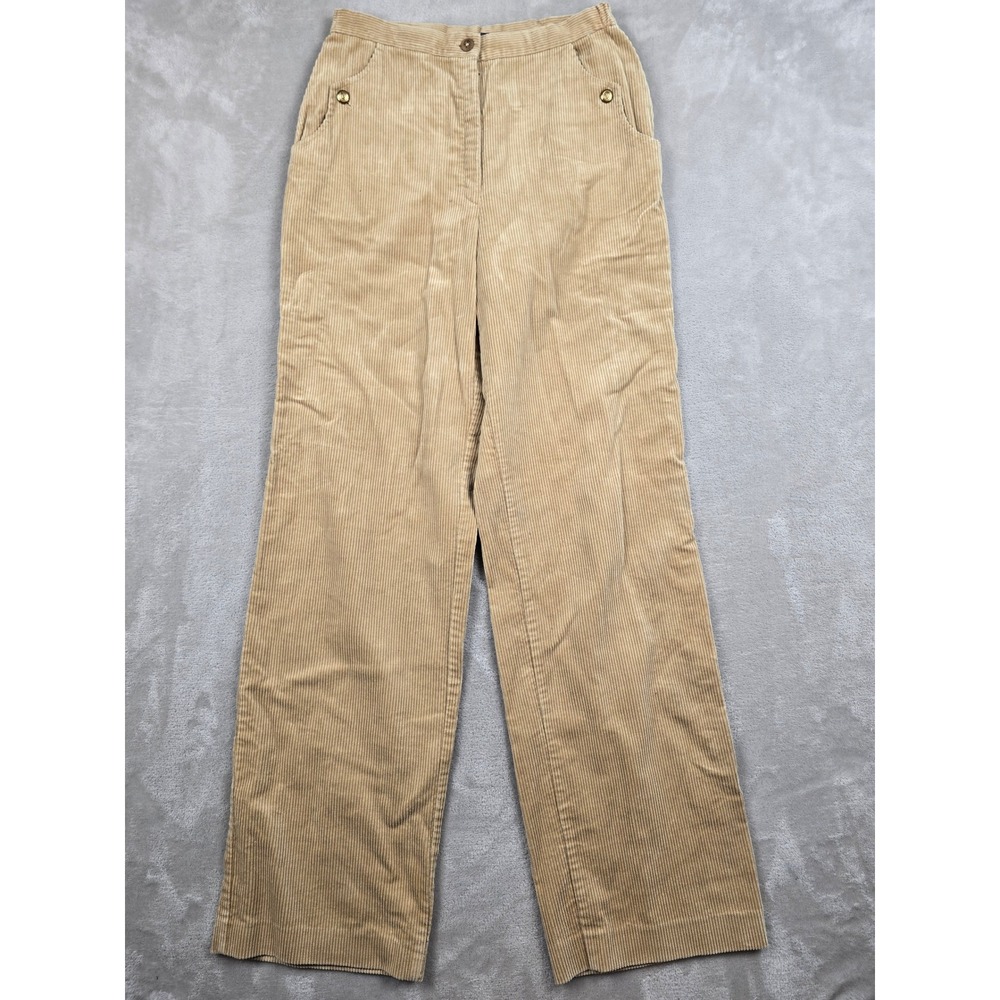 Vintage Najla New York Corduroy Pants Womens 26x32 Tan Wide Leg High Rise *Read